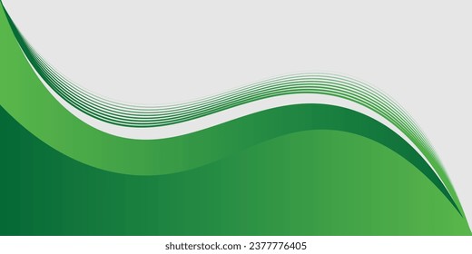 Ondas de fondo abstractas verdes con formas geométricas color gradiente para el diseño de presentación.ilustración vectorial