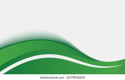 Ondas de fondo abstracto verde con Formas geométricas color degradado para el diseño de presentación. Ilustración vectorial