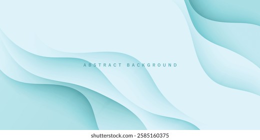 Green abstract background wavy paper cut shape design vector concept