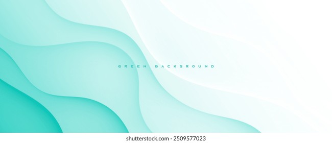 Green abstract background wavy shape design vector