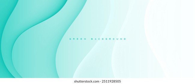 Fondo abstracto verde Vector de diseño de forma ondulada