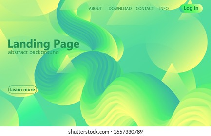 Green abstract background. Website landing page. Minimal cover design. Creative colorful wallpaper. Trendy gradient poster. Vector illustration.