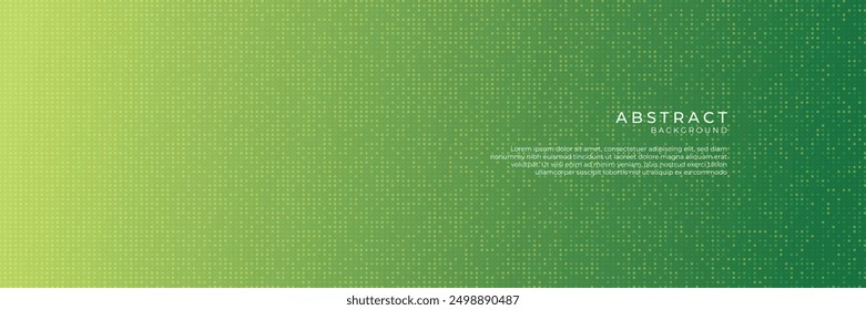 Green abstract background for wide banner with modern pattern material texture
