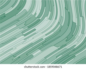 Fondo abstracto verde con líneas onduladas, formas. Ilustración del vector