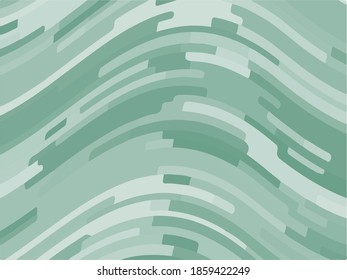 Green abstract background wit wavy lines, shapes. Vector illustration