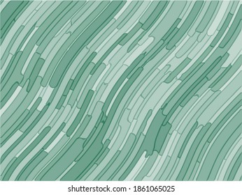 Green abstract background wit wavy lines, shapes. Vector illustration