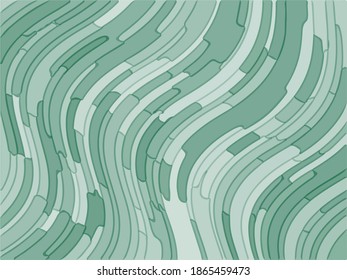 Fondo abstracto verde con líneas onduladas, formas. Ilustración del vector
