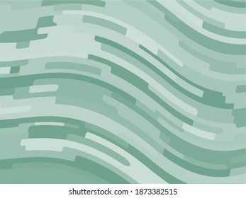 Green abstract background wit wavy lines, shapes. Vector illustration