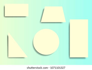 green abstract background, yellow geometric shapes