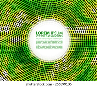 green abstract banner halftone circle. 10 eps