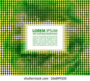 green abstract banner halftone square. 10 eps