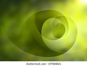 Green abstract blurred background with light lines and shadows. 
