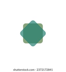 Green abstract box logo with Islamic style and white background 