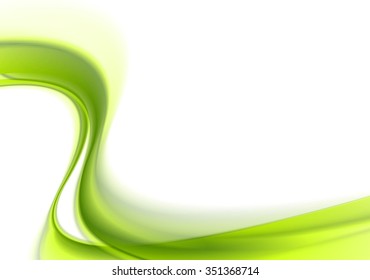 Green abstract bright waves background. Vector design