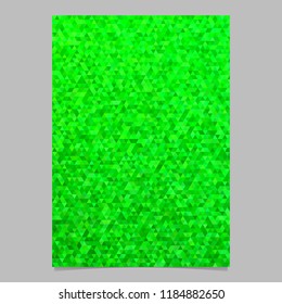 Green abstract brochure template design - polygonal vector background