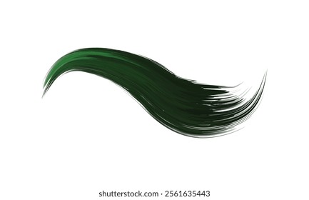 Green Abstract Brushstroke Vector Illustration on White Background