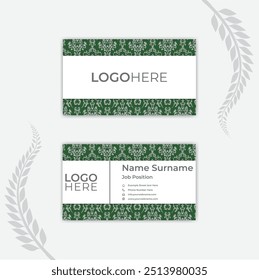 green abstract business card template.
