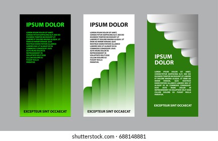 Green abstract business template for flyer, brochure, presentation. A set of financial templates for a banner.