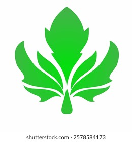 green abstract cannabis leaf tribal art design graphic vector illustration