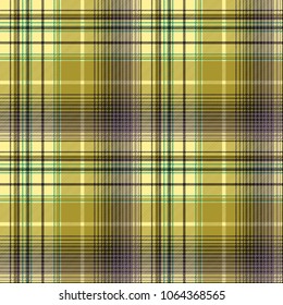 Green abstract check plaid seamless pattern. Vector illustration.
