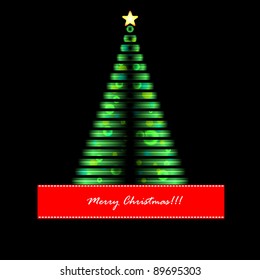 green abstract christmas tree