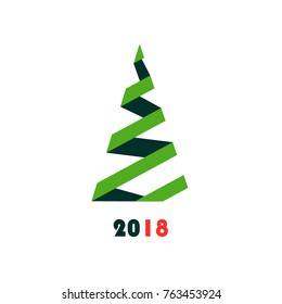 green abstract Christmas tree. Vector