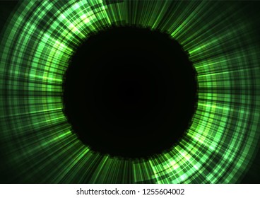 green abstract circle background, digital overlap layer line, simple technology design template, vector illustration