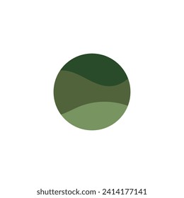 Logo del círculo abstracto verde con fondo en blanco