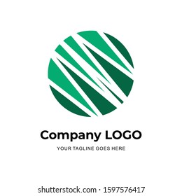 green abstract circle logo design for company and business