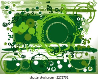 green abstract circles, retro composition