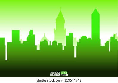 green abstract city background
