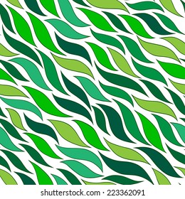 green abstract colorful leaves vector seamless pattern