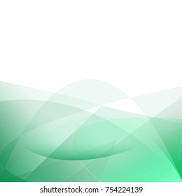 Green abstract curve background with copy space.Modern design template for web site,digital presentation,cover and magazine. Wavy concept for brochure and space for white text. Low poly graphic design