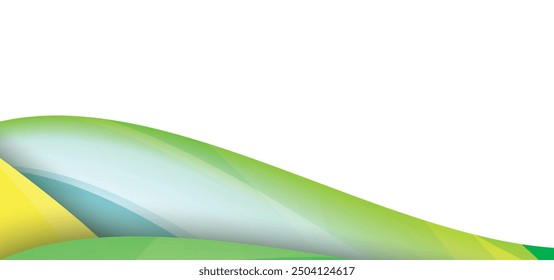 Green Abstract Curve Element Corner Border, Gradient Wave Decoration. Wave Corner Abstract Background Vector. Graphic Design Element. Vector Illustration, Abstract White and Green wave wide background