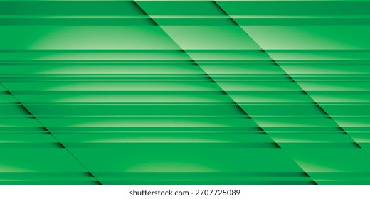 Un diseño abstracto verde con líneas Horizontales, Formas diagonales y texturas sutiles. La superficie tiene reflejos.