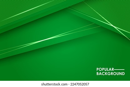 green abstract diagonal shadow triangle with simple line light effect decoration background. eps10 vector