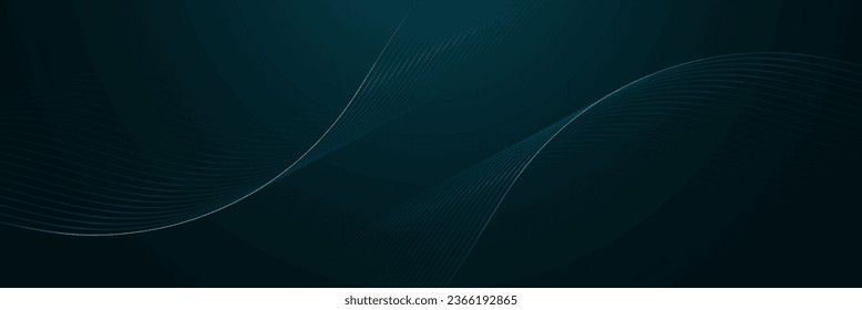 Green abstract dynamic line wavy glowing background. Modern lines pattern. Vector illustration