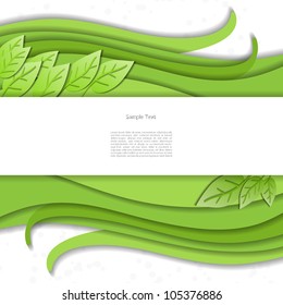 Green abstract eco spring nature modern creative vector business background card with leaf