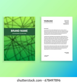 Green abstract elegant letterhead design template