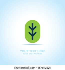 Green abstract emblem, design concept, logo, logotype element for template.