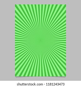 Green abstract explosion brochure template - vector page background design from radial rays