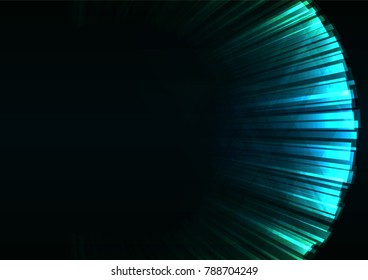 green abstract firework with triangle overlap background, circle layer bloom line, technology geometric background, vector illustration