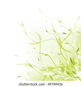 Green abstract floral frame with copyspace for your text