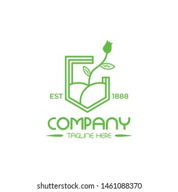 Green abstract floral logo for your company.