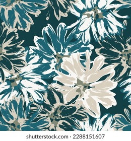 Green Abstract Floral seamless pattern design for fashion textiles, graphics, backgrounds and crafts