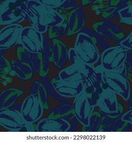 Green Abstract Floral seamless pattern design for fashion textiles, graphics, backgrounds and crafts