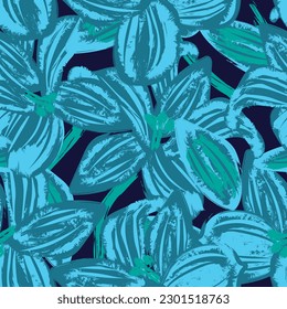 Green Abstract Floral seamless pattern design for fashion textiles, graphics, backgrounds and crafts