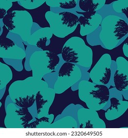 Green Abstract Floral seamless pattern design for fashion textiles, graphics, backgrounds and crafts