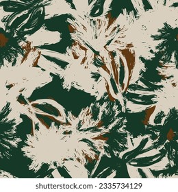 Green Abstract Floral seamless pattern design for fashion textiles, graphics, backgrounds and crafts
