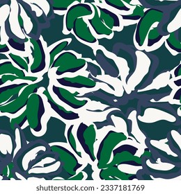 Grünes abstraktes, florales Muster für Modetextilien, Grafiken, Hintergründe und Handwerk